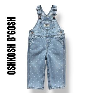005 OshKosh B'gosh Blue Polka Dot Overalls 9 Months